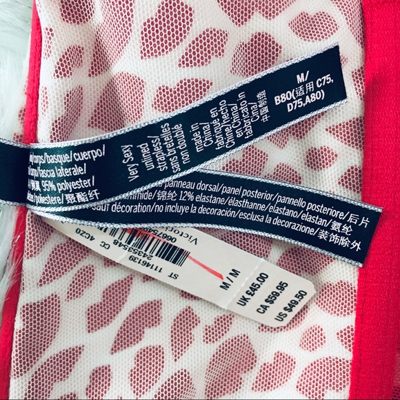 Victoria’s Secret Red Lips Removable Straps Bra M - Picture 9 of 9